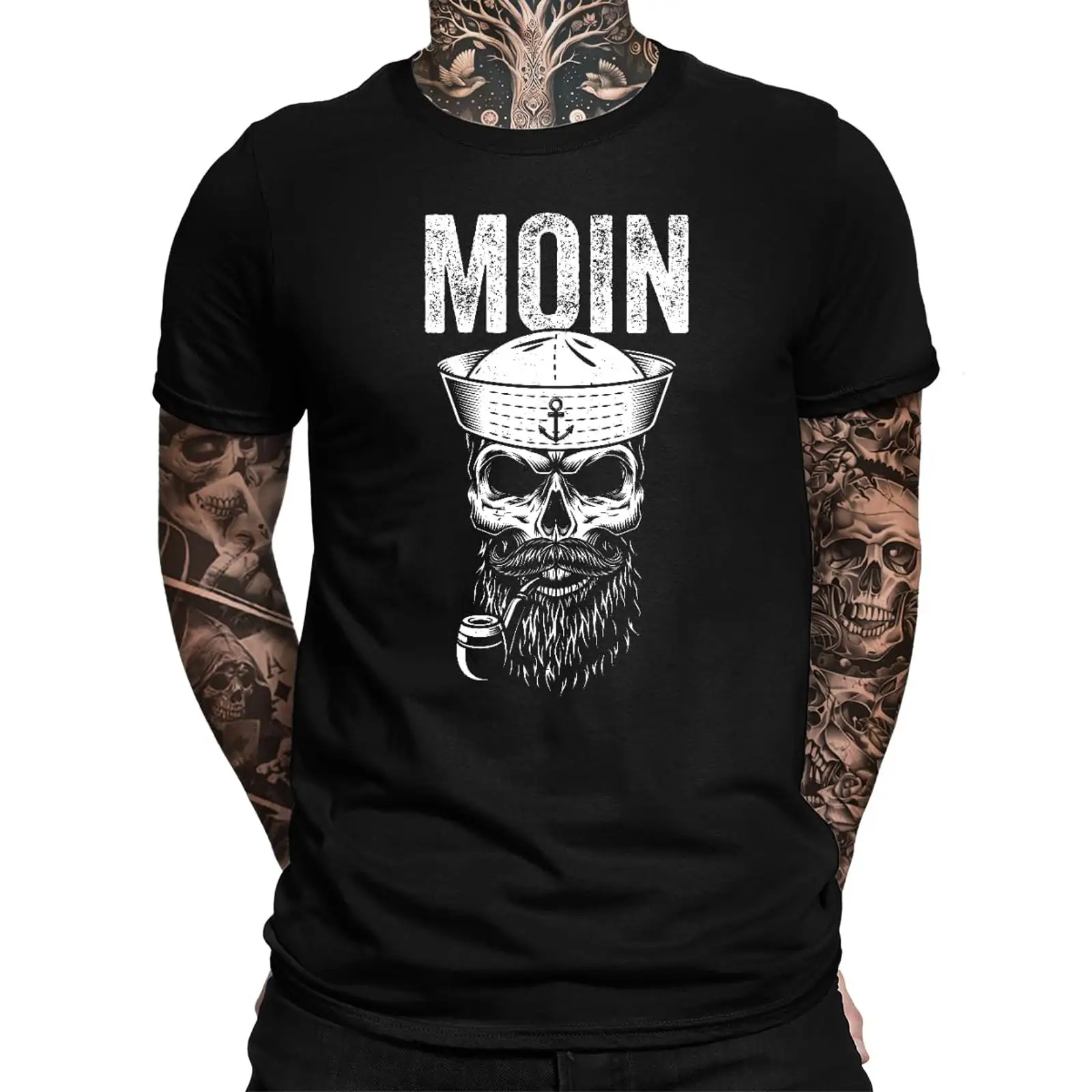 Vintage Fashion Hamburg - Camiseta para hombre Moin Seemann Skull