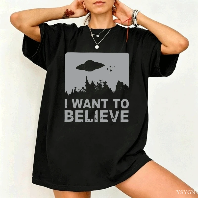 Vintage Fashion Quotes - Quiero Creer en la Camiseta Gráfica