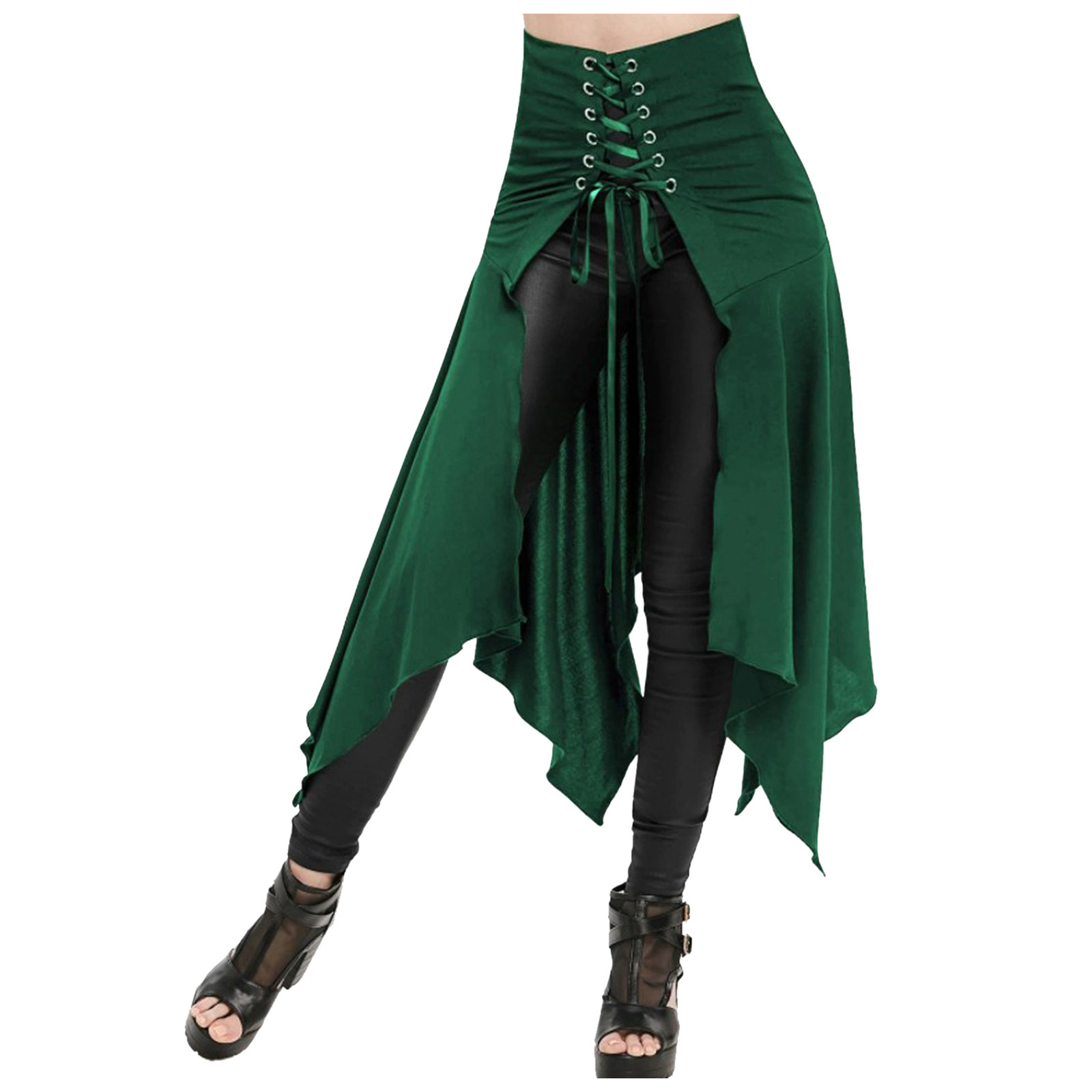 Vintage Fashion Dresses - Falda gótica negra Medieval Vintage falda