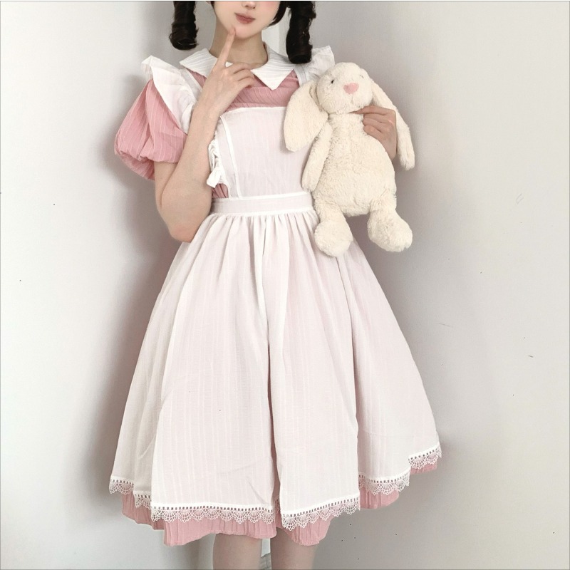 Vestido largo de sirvienta ros - Vintage Fashion Dresses reseña y precio