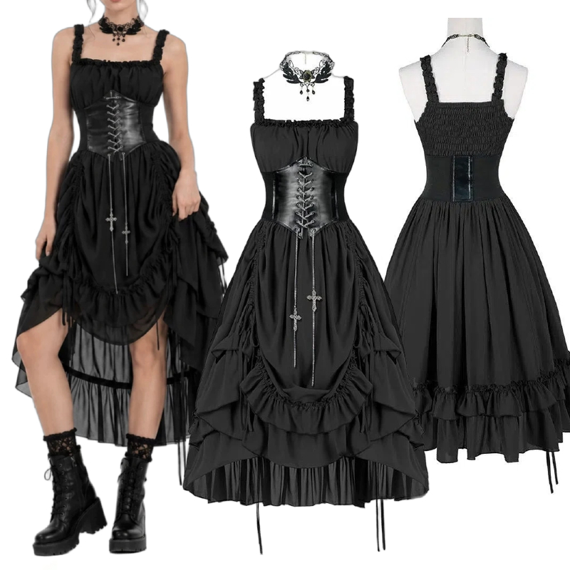 Vestido Gótico para Mujer, Est - Vintage Fashion Dresses reseña y precio