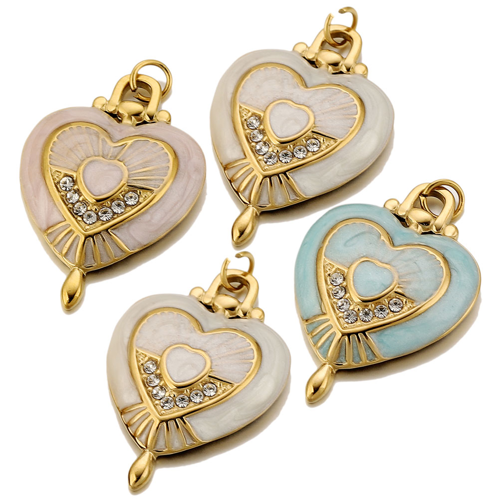 3 piezas de dijes de corazón v - Vintage Fashion Stores reseña y precio