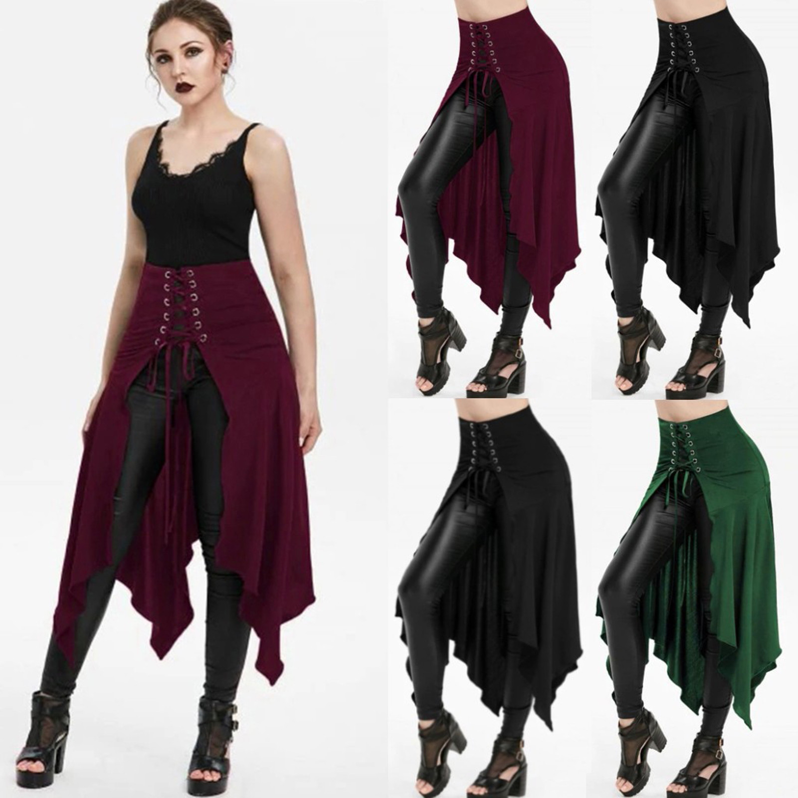 Falda gótica negra Medieval Vi - Vintage Fashion Dresses reseña y precio
